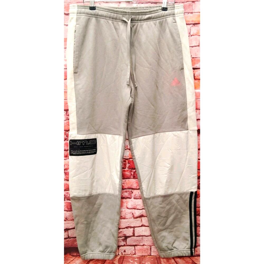 adidas SG ID Pants Men's Large Gray Colorblock Jogger Elastic Waist Drawstring